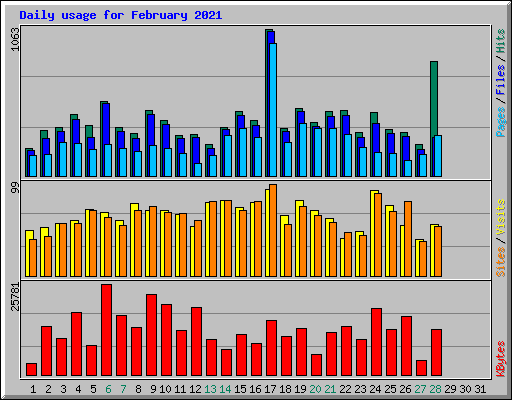 Daily usage for February 2021