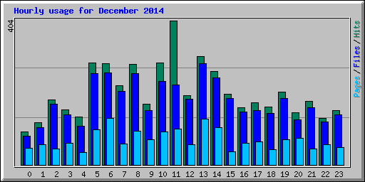 Hourly usage for December 2014