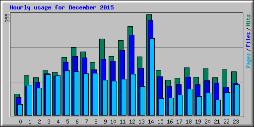 Hourly usage for December 2015