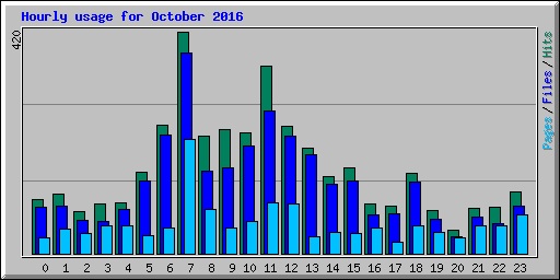 Hourly usage for October 2016