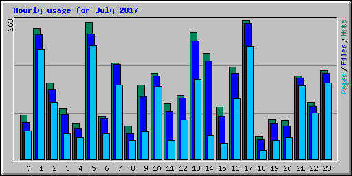 Hourly usage for July 2017