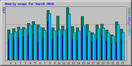Hourly usage for March 2018