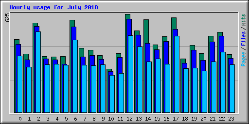 Hourly usage for July 2018