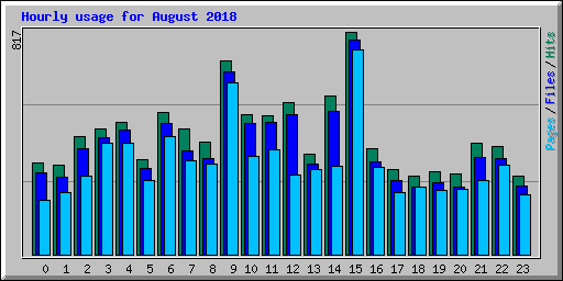 Hourly usage for August 2018