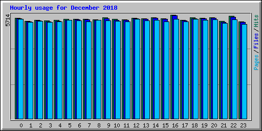 Hourly usage for December 2018