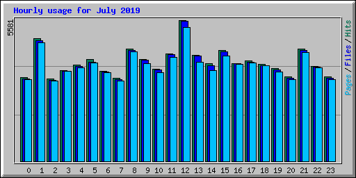 Hourly usage for July 2019
