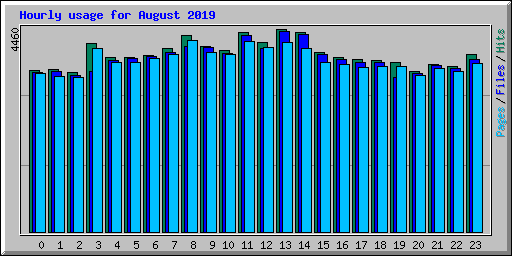Hourly usage for August 2019