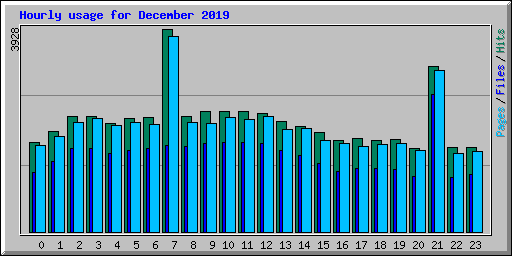 Hourly usage for December 2019
