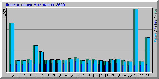 Hourly usage for March 2020