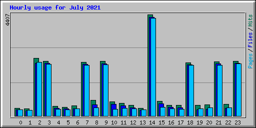 Hourly usage for July 2021